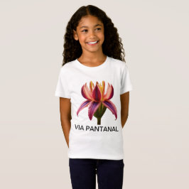 Camiseta Infantil Feminina em Jersey Fina Flor T-Shirt