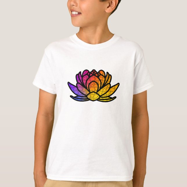 Camiseta Infantil Quebra-Cabeça - Flor de Lótus T-Shirt (Vorderseite)