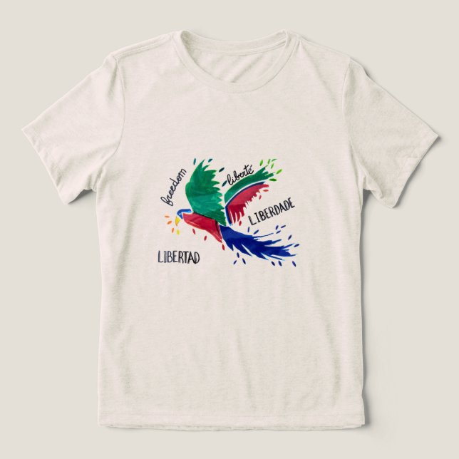 Camiseta Liberdade Arara (Desenho autoral) Tri-Blend Shirt (Design Vorderseite)