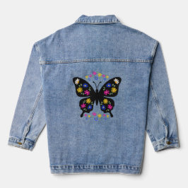 Camiseta mariposa con flores multicolor jeansjacke