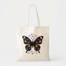 Camiseta mariposa con flores multicolor tragetasche