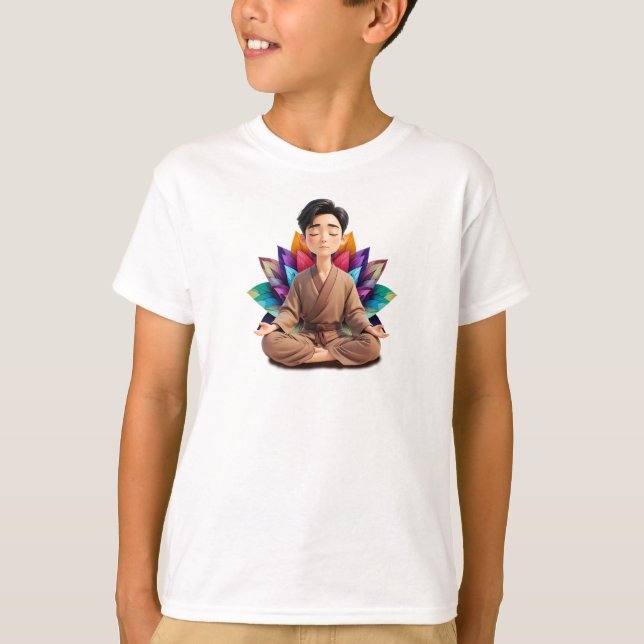 Camiseta Masc Infantil Básica Meditação-3 T-Shirt (Vorderseite)