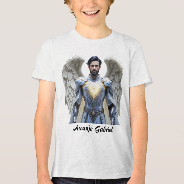 Camiseta Masc Juvenil Básica Arcanjo Gabriel Tri-Blend Shirt (Vorderseite)