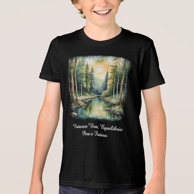 Camiseta Masc Juvenil Básica Reflexos da Terra-1   Tri-Blend Shirt (Vorderseite)
