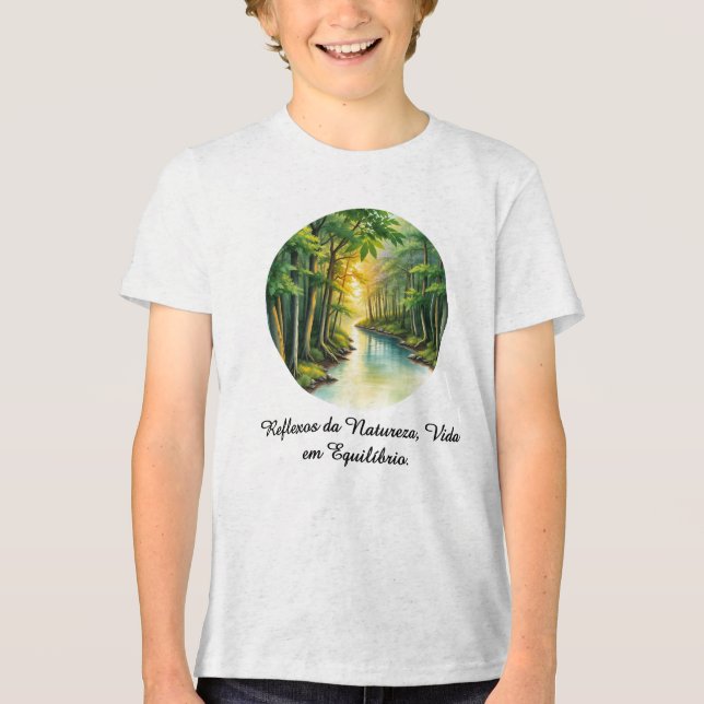 Camiseta Masc Juvenil Básica Reflexos da Terra-2  Tri-Blend Shirt (Vorderseite)