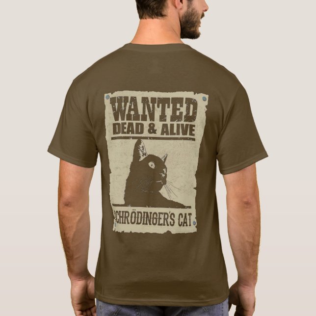 Camiseta Masc. Schrodinger's Cat - Dark - Back T-Shirt (Rückseite)