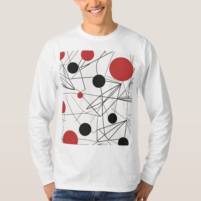 Camiseta Masculina Básica Abstrato 3 Manga Longa T-Shirt (Vorderseite)