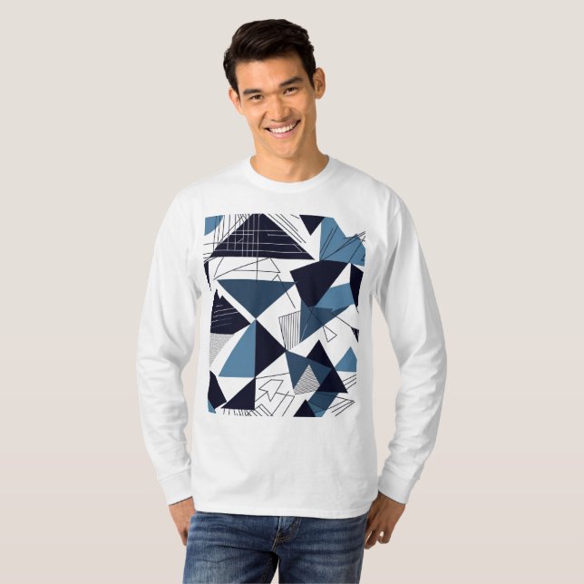Camiseta Masculina Básica Abstrato 4 Manga Longa T-Shirt (Vorne ganz)