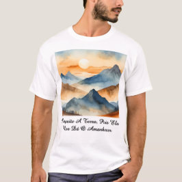Camiseta Masculina Básica Amanhecer da Terra-1 T-Shirt