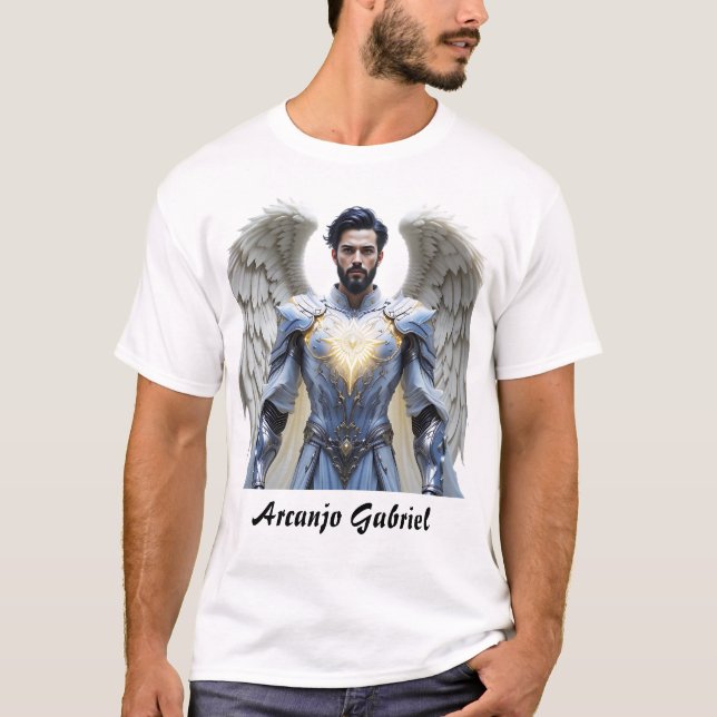 Camiseta Masculina Básica Arcanjo Gabriel T-Shirt (Vorderseite)