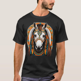 Camiseta Masculina Básica Cavalo Tribal T-Shirt