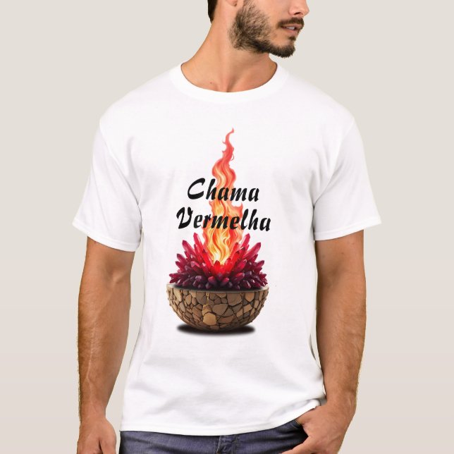 Camiseta Masculina Básica Chama Sagrada-6 T-Shirt (Vorderseite)