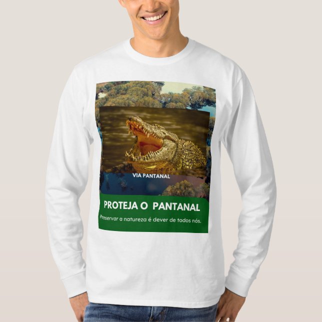 Camiseta Masculina Básica com Mangas Longas Jacaré T-Shirt (Vorderseite)