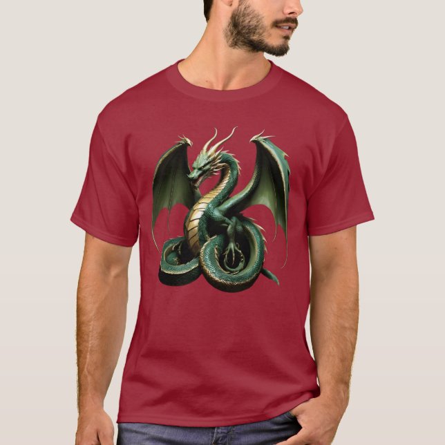 Camiseta Masculina Básica Dragão Cobra  T-Shirt (Vorderseite)