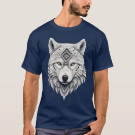 Camiseta Masculina Básica Lobo Branco T-Shirt