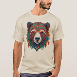 Camiseta Masculina Básica Urso Tribal-2 T-Shirt