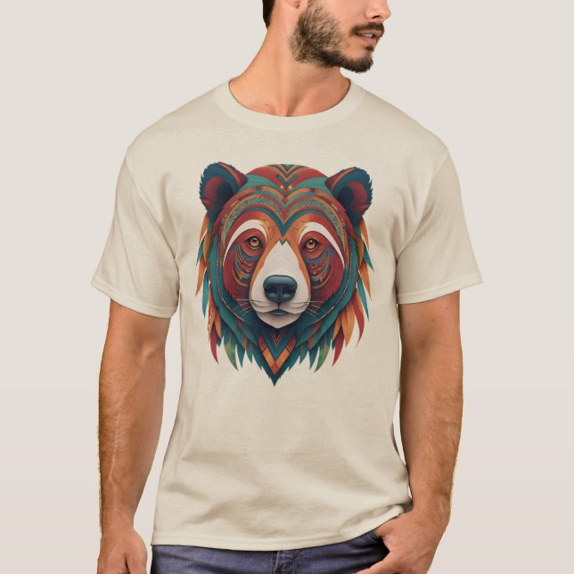 Camiseta Masculina Básica Urso Tribal-2 T-Shirt (Vorderseite)