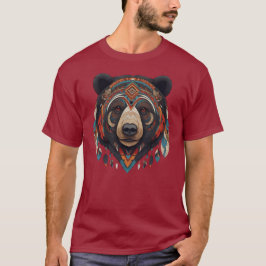 Camiseta Masculina Básica Urso Tribal-3 T-Shirt