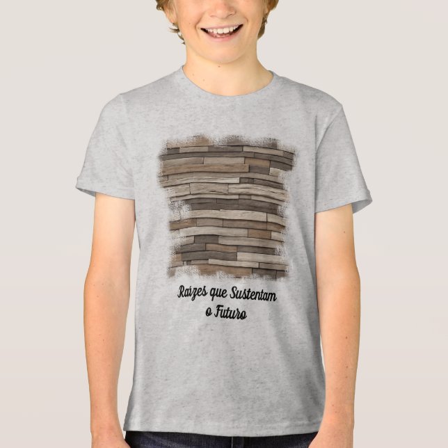 Camiseta Masculina Juvenil Básica Madeira Viva Tri-Blend Shirt (Vorderseite)