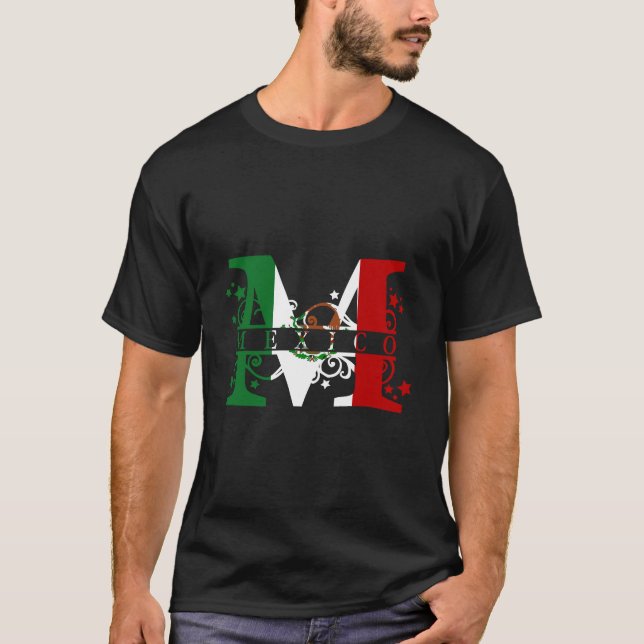 Camiseta Mexico Con Bandera Orgullo Mexicano Mexic T-Shirt (Vorderseite)