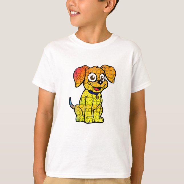 Camiseta (T-shirt) Infantil Quebra-Cabeça Cachorro T-Shirt (Vorderseite)
