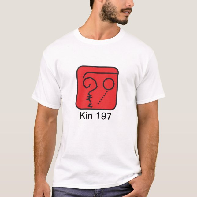 Camiseta Tzolkin Terra Vermelha Kin 197 T-Shirt (Vorderseite)
