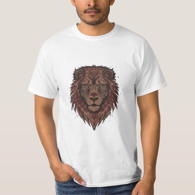 Camiseta Value - Leão Tribal | 100% Algodão T-Shirt (Vorderseite)