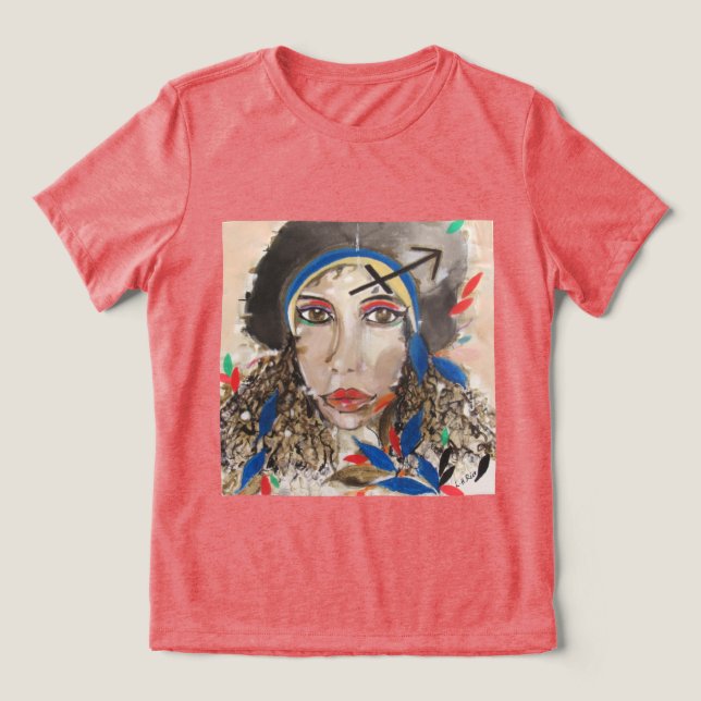 Camiseta Zodíaco Sagitário (desenho autoral) Tri-Blend Shirt (Design Vorderseite)