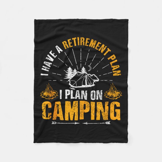 Camng Retirement Gift Funny Quote Outdoor Retired  Fleecedecke (Vorderseite)