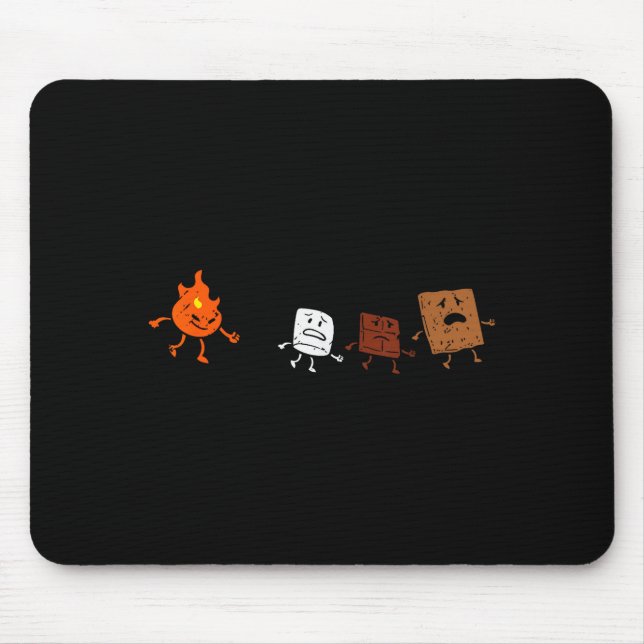 Camng Smores Running Fire Funny Group Hug Men Wome Mousepad (Vorne)