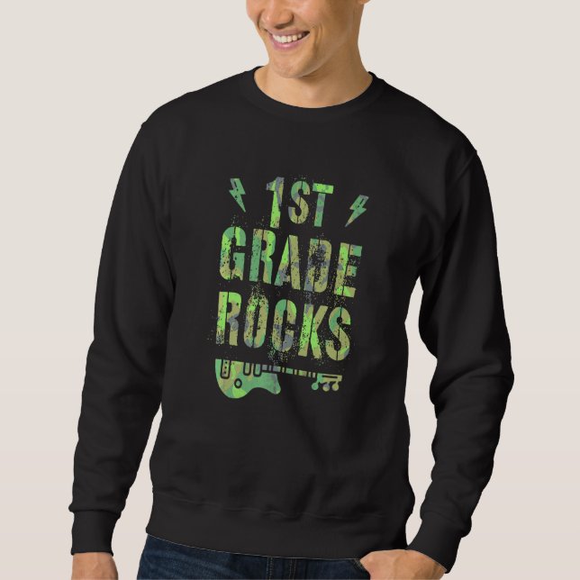 Camo 1st Grade Rocks Camp Teacher Squad First Grad Sweatshirt (Vorderseite)