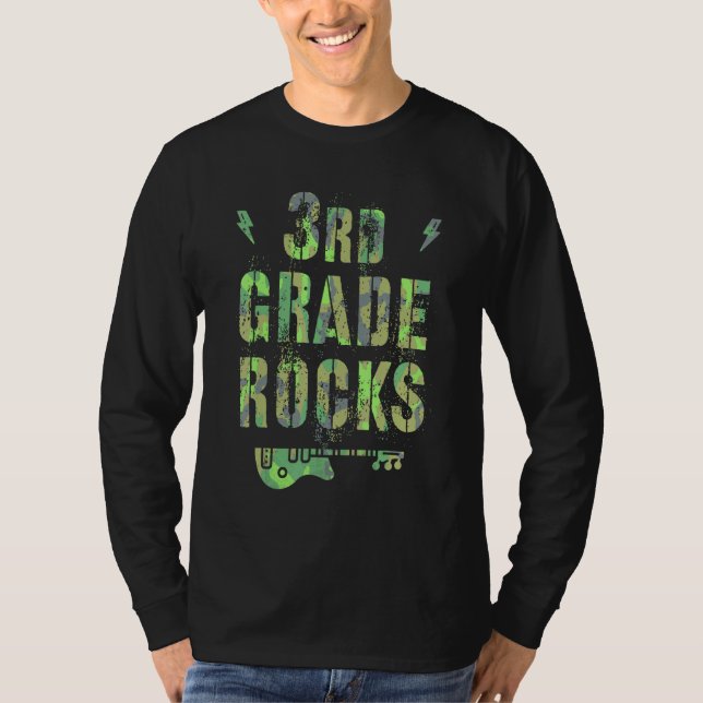 Camo 3rd Grade Rocks Camp Teacher Squad Third Grad T-Shirt (Vorderseite)