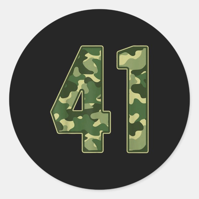 Camo #41 Jersey Number 41 Uniform Fan Favorite Pla Runder Aufkleber (Vorderseite)