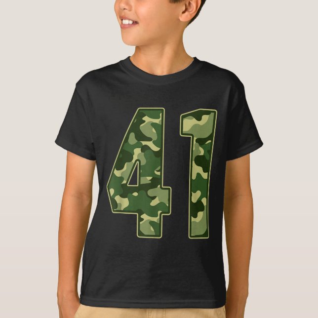 Camo #41 Jersey Number 41 Uniform Fan Favorite Pla T-Shirt (Vorderseite)