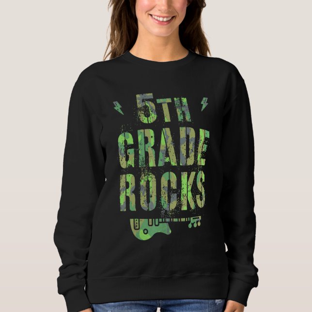 Camo 5th Grade Rocks Camp Teacher Squad Fifth Grad Sweatshirt (Vorderseite)