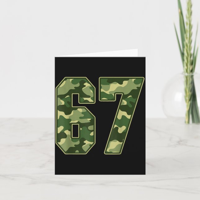 Camo #67 Jersey Number 67 Uniform Fan Favorite Pla Karte (Vorderseite)