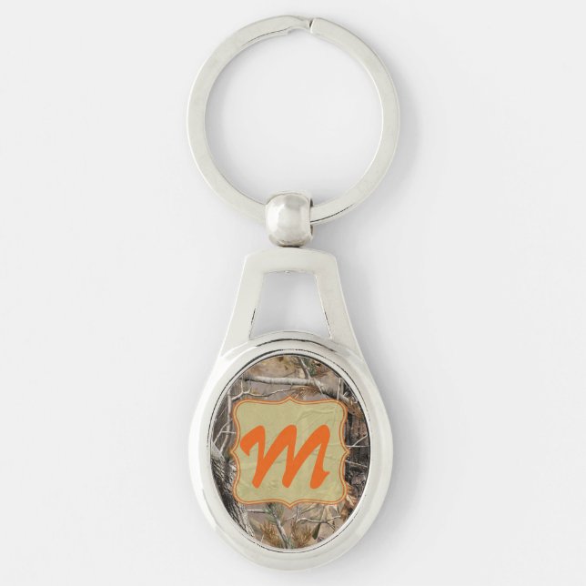 Camo Camouflage Hunters Monogram Initial Key Chain Schlüsselanhänger (Vorderseite)