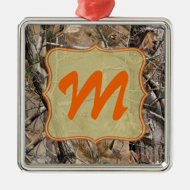 Camo Camouflage Hunting Monogram Initial Ornament (Vorne)