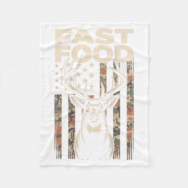 Camo Deer Hunting Fast Food Gag Hunter Gift Funny  Fleecedecke (Vorderseite)