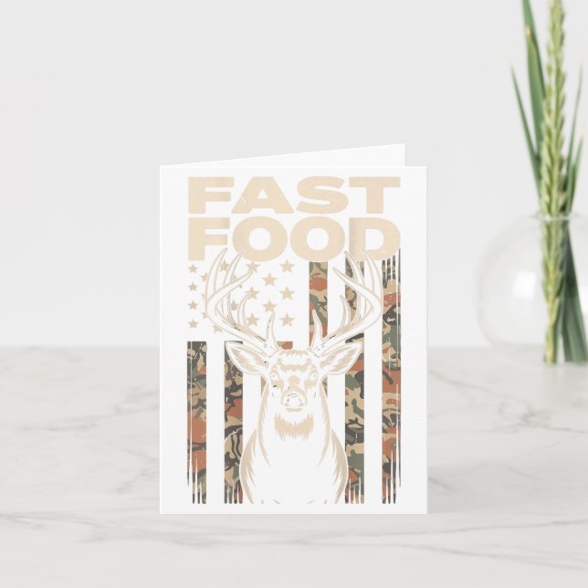 Camo Deer Hunting Fast Food Gag Hunter Gift Funny  Karte (Vorderseite)