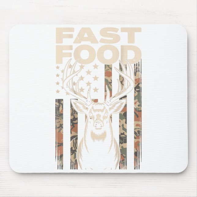 Camo Deer Hunting Fast Food Gag Hunter Gift Funny  Mousepad (Vorne)