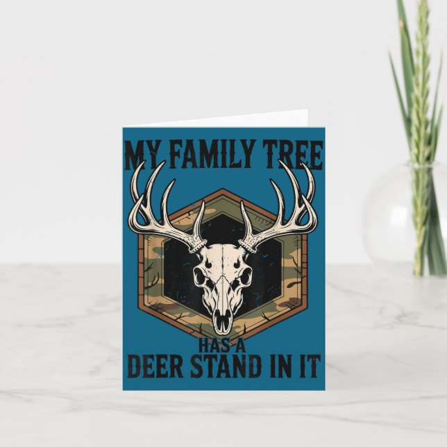 Camo Deer Hunting My Family Tree Has Deer Stand In Karte (Vorderseite)