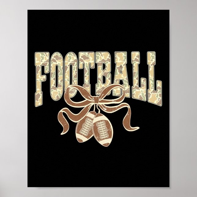 Camo Footll Preppy Coquette Cherries Bow Women Gir Poster (Vorne)