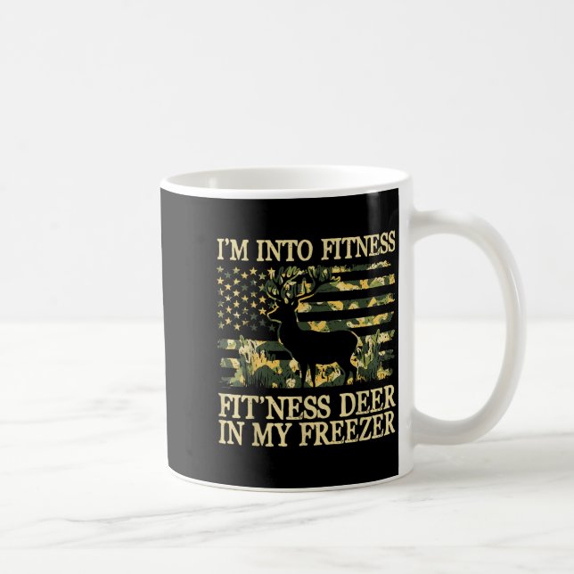 Camo Hunting I'm Into Fitness Fit Ness Deer Zer Hu Kaffeetasse (Rechts)