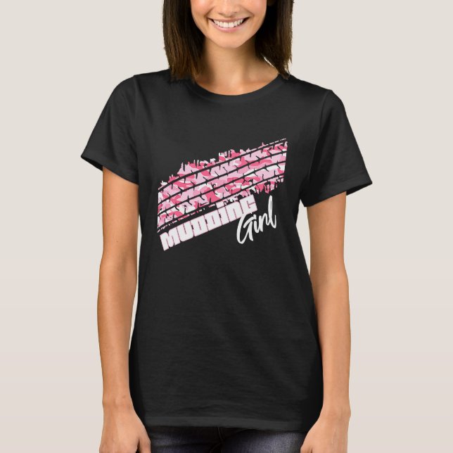 Camo Mudding Girl Mud Truck T-Shirt (Vorderseite)