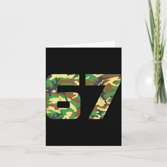 Camo Number 6 7 Funny Meme Costume Six Seven Hunte Karte (Vorderseite)