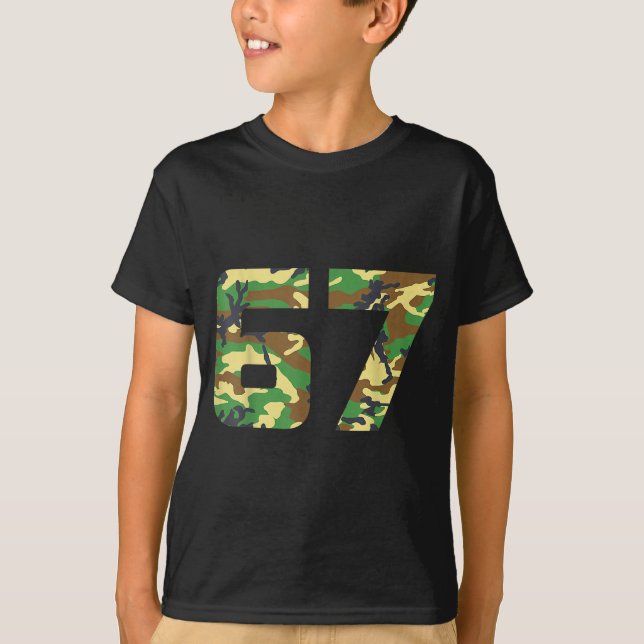Camo Number 6 7 Funny Meme Costume Six Seven Hunte T-Shirt (Vorderseite)