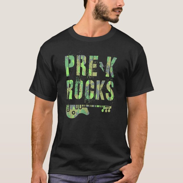 Camo Pre K Rocks Camp Teacher Squad Pre School Kid T-Shirt (Vorderseite)