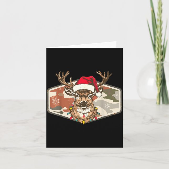 Camo Southern Local Boy Christmas Deer Hunting Xma Karte (Vorderseite)