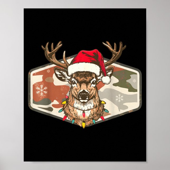 Camo Southern Local Boy Christmas Deer Hunting Xma Poster (Vorne)